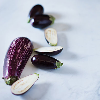 Marinated grilled baby brinjals