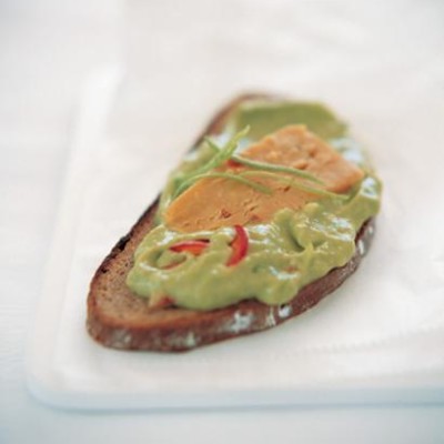 Mexican cheese sandwich with banana guacamole