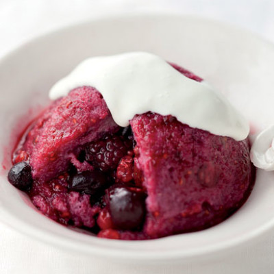 Mini berry bread puddings