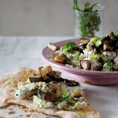 Minted brinjal and Labneh creamy mash