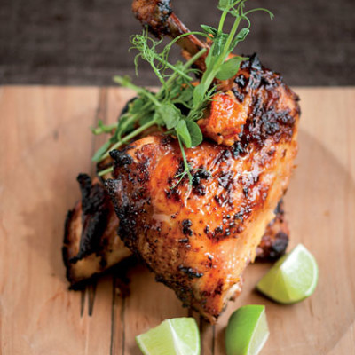 Miso-marinated barbeque Hawaiian chicken