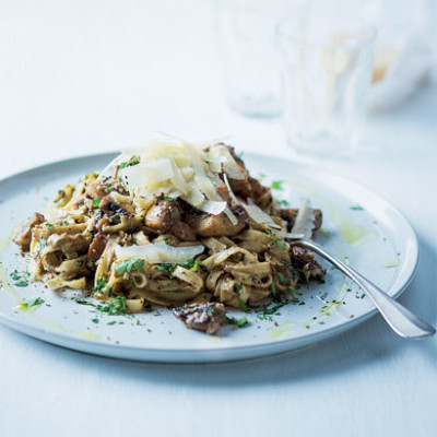 Mixed mushroom pasta