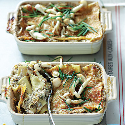 Mushroom lasagne bianco