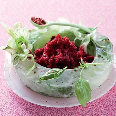 Organic beetroot granita