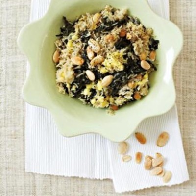 Organic swiss chard, chickpea and feta pilau