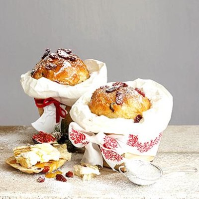 Panettone with crimson raisins