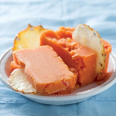 Papaya and pineapple sorbet