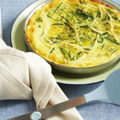 Pasta and green marrow frittata