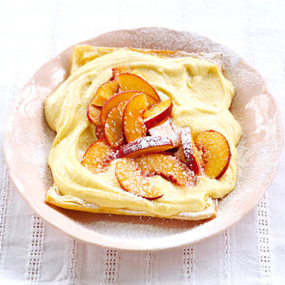 Peach custard slice