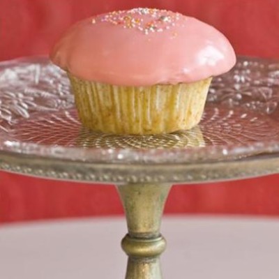 Pink-iced vanilla cupcakes