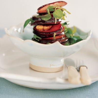 Plum and watercress salad