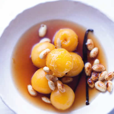 Poached apricots