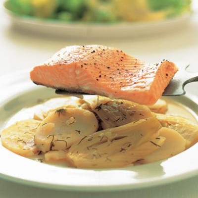 One-pot poached trout