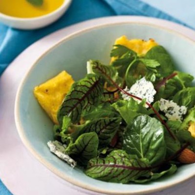 Polenta and blue cheese salad