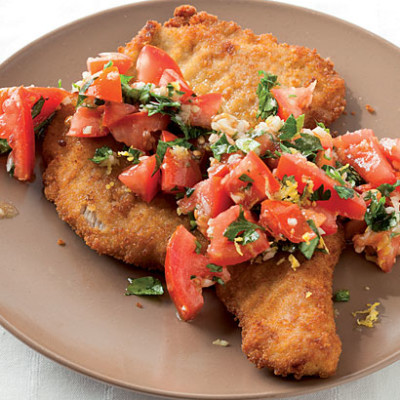 Pork schnitzel with gremolata