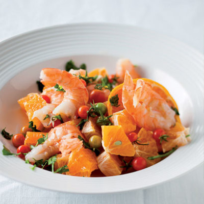 Prawn and clementine salad