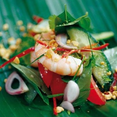 Prawn-and-herb salad with shallots, chilli, lime and toasted peanuts