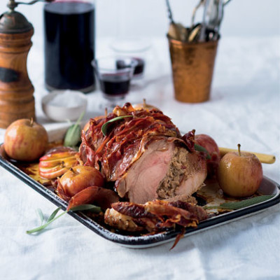 Prosciutto crudo-wrapped pork shoulder roast