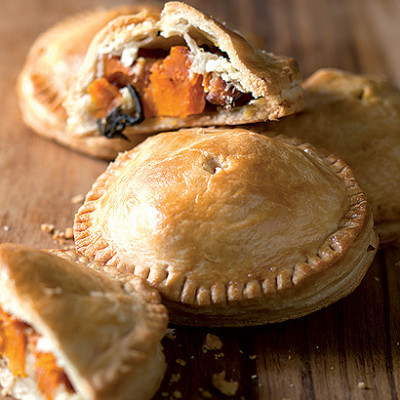 Pumpkin, sage and feta pies