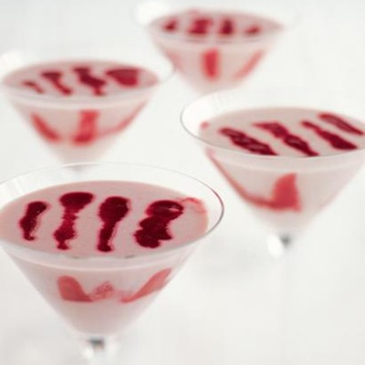 Raspberry panna cotta