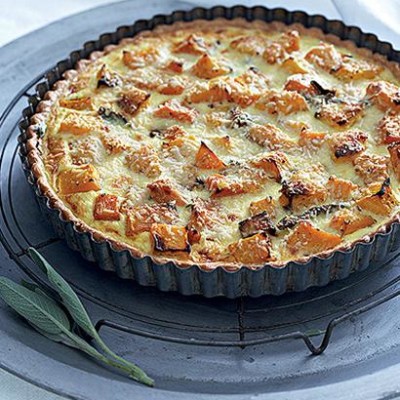 Roast butternut quiche