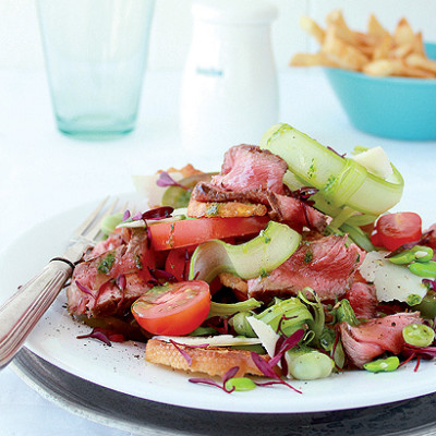 Seared steak salad