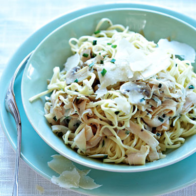 Smoked chicken and mushroom pasta