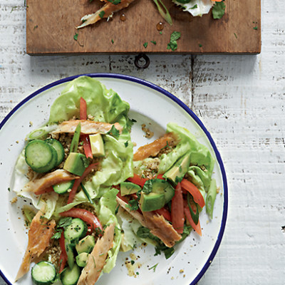 Smoked snoek and avocado tabbouleh