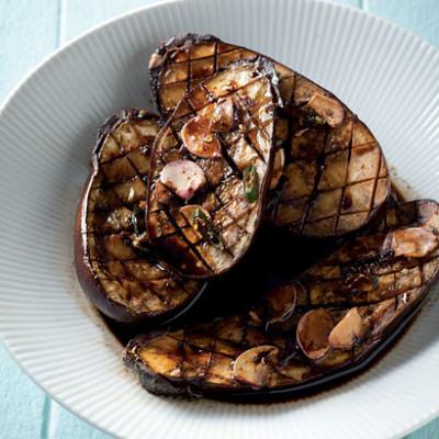 Soya-and-garlic-roasted brinjals