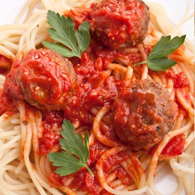 Spaghetti with meatballs