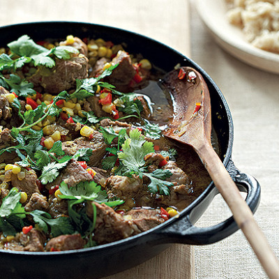 Spiced pork and corn stew