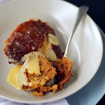 Sticky malva pudding with brandy sauce