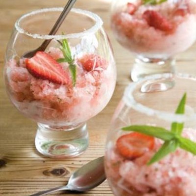 Strawberry-and-mint granita