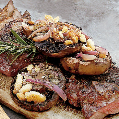 Stuffed field mushrooms