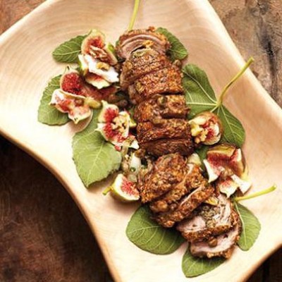 Stuffed lamb loin fillet with parmesan and caper crust