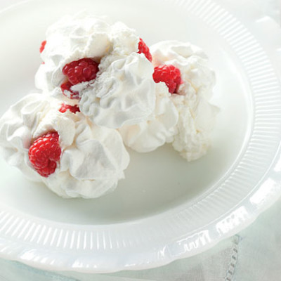 Summer berry meringues