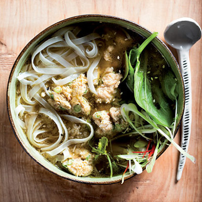 Thai-style fish ball broth