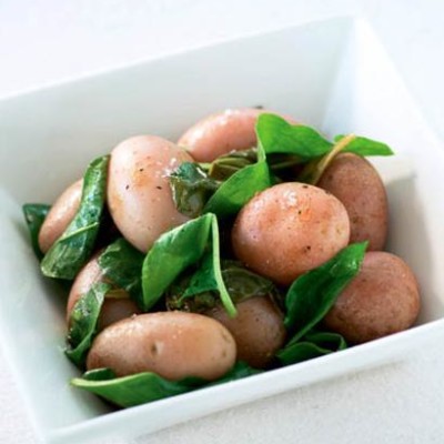 Warm potato and sorrel salad