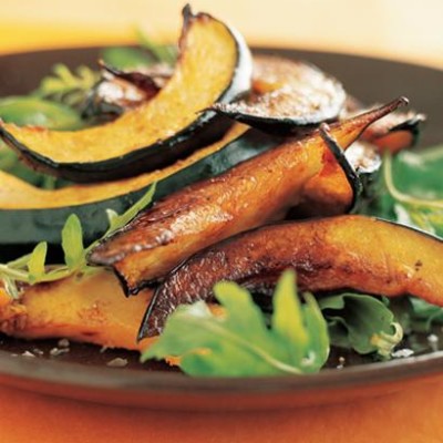 Warm table queen squash and wild rocket salad with pumpkin oil