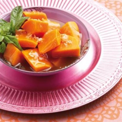 Wasabi and maple syrup steamed butternut