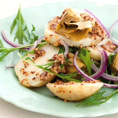 Whole-grain mustard, artichoke and warm potato salad