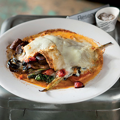 Winter vegetable open lasagne