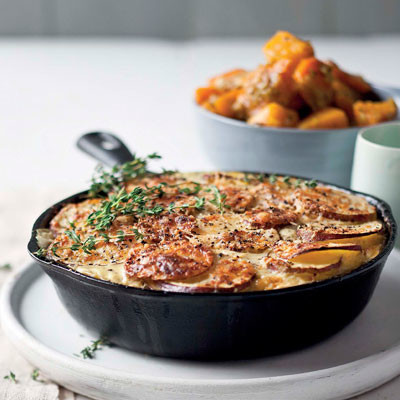 Braised butternut with sweet potato bake