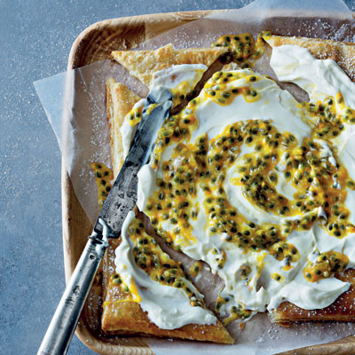 Cheat's granadilla tart