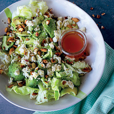 Feta, toasted almond and avocado salad