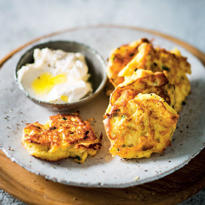 Parsnip rostis with sour cream