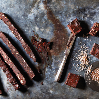 Salted chocolate-cinnamon fudge