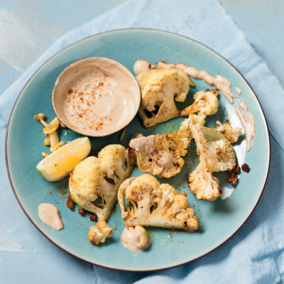 Middle-Eastern roasted cauliflower with tahini