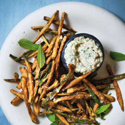 Baby marrow fries with garlic mayo