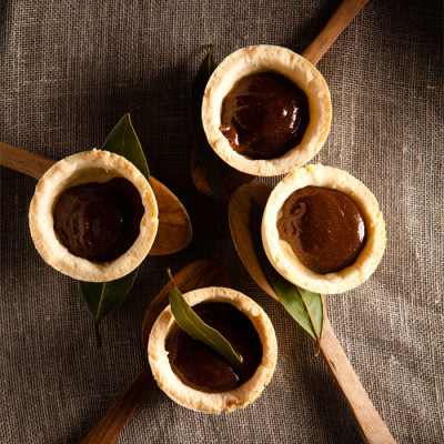 Gluten-free pastry tarts with nutella-style hazelnut spread